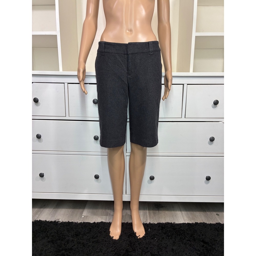 Banana Republic Ryan Fit Charcoal Gray Wool Blend Bermuda‎ Shorts Womens Size 8